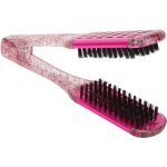 Hair litrefing peigt peigt doux  double face lisseur  lisser le pinceau de brosse outil de style rose ...