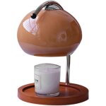 Decdeal - lampe  cire aromatique rtro avec plateau de rangement en bois et chauffe - bougie en verre, ...