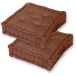 Coussin de sol lot de 2 - 60 x 60 cm rouille