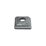 Deco fer forge - cache scellement carr� 3 marches pour barreau rond �16mm - largeur 50mm hauteur 18mm ...