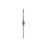 Deco fer forge - poteau avec torsade centrale - hauteur 1000mm base carr� de 25mm - fer forg� - � souder ...