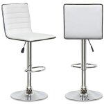 Deco in paris - lot de 2 tabourets de bar blanc et noir locas