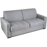 Deco in paris - canap convertible 3 places louna en tissu gris ouverture express
