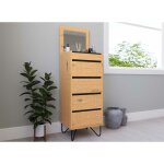 Deco in paris - commode en bois 4 tiroirs avec coiffeuse intgre darina