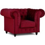Deco in paris - fauteuil chesterfield en velours rouge - wilston