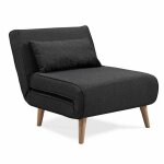 Deco in paris - fauteuil convertible en tissu gris anthracite tonka