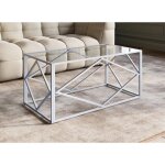 Deco in paris - table basse design en verre et métal rectangulaire elio Deco in paris - table basse design en verre et métal rectangulaire elio