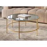 Deco in paris - table basse en verre noir et mtal thessa