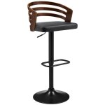 Deco in paris - tabouret de bar design en bois et simili noir aiden