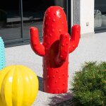 Wanda collection - déco jardin cactus rouge grand modèle 105cm Wanda collection - déco jardin cactus rouge grand modèle 105cm