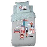 Cote deco kids parure de lit enfant british morning - 100% coton - housse de couette 140x200 cm + 1 taie ...