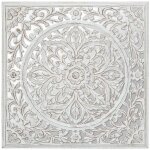 D�co murale fanny miroir bois sculpt�e 58x58cm atmosphera cr�ateur d'int�rieur