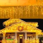 Deco noel exterieur, guirlande lumineuse exterieure lumineux noel, 10m, 400 led rideau 8 modes d?eclairage, ...