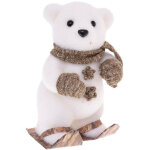 Ose - dco de nol ourson sur ski avec gants et charpe h 23 cm - feeric christmas