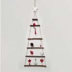 D�co de no�l sapin en bois d�cor� � suspendre h 75 cm - feeric christmas