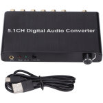 D�codeur audio dac 5. 1ch ay77, convertisseur optique / coaxial vers rca / jack 3. 5mm pour xbox, ps4, ...