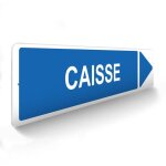 Panneau de signalisation pour parking  caisse droite - 48 x 10 cm