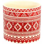 Mini cache pot rouge cylindre mexicain en cramique 7 cm