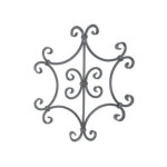 D�cor compos� de 8 volutes en c - hauteur 500x500mm section en rond de �14mm - fer forg� - � souder - ...