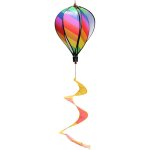D�coratif de jardin 3pcs color� moulin � vent montgolfi�re, spirale en tissu girouette � vent suspendu ...