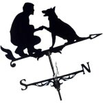 D�coratif de jardin girouette avec indicateur de direction du vent - pour homme et chien - design creux ...