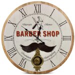 Decoration d ? autrefois - horloge ancienne balancier barber shop - bois - blanc - dcoration d'autrefois ...