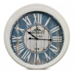 Decoration d ? autrefois - horloge ancienne murale bistrot de paris - m�tal - bleu - d�coration d'autrefois ...