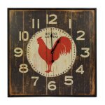 Decoration d ? autrefois - horloge ancienne murale carre bistrot le coq - fer - marron - d�coration d'autrefoi ...