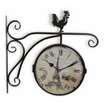 Decoration d ? autrefois - horloge de gare ancienne double face paris tour eiffel forge - fer forg - ...