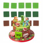 D�corations de g�teau minecraft - carr�s (15 pi�ces)