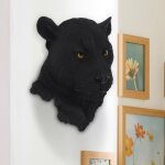 D�coration murale t�te d'animal, sculpture d�corative sculpture de t�te d'animal simul�e 3d l�opard t�te ...