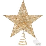 D�coration de no�l, d�coration de no�l dor�e, arbre � paillettes, �toile creuse, d�coration de sapin ...