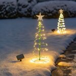 Decoration noel exterieur solaire sapin, sapin de noel artificiel solaire, lumiere exterieur jardin, ...