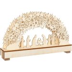Fric lights and christmas - dcoration de nol lumineuse en bois avec crche de santons (9 santons) ...