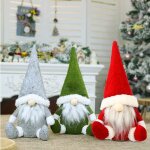 Dcorations de nol en peluche 3 pices - ornements de lutin du pre nol sudois tomte faits  la main ...