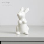 D�coration de p�ques : mini lapin en c�ramique blanche / mini lapin f