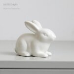 D�coration de p�ques : mini lapin en c�ramique blanche / mini lapin h