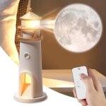 Dcoration phare, lampe de projecteur led, projecteur de lumire de lune, phare avec tlcommande, veilleuse ...