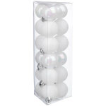Fric lights and christmas - dcoration de sapin lot de 18 boules de nol d 3 cm - blanc et neige - ...