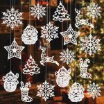 D�coration de sapin de no�l, 42 pcs ornements d'arbre de no�l, pendentif de no�l, flocons de neige ornement ...