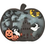 D�corations de table d'halloween en bois de citrouille, fant�me pour les panneaux de bois de bonbons