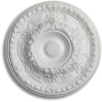 Decosa - rosace emilia  48 cm - polystyrne - blanc - 1 pce - blanc