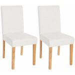 D�coshop26 - lot de 2 chaises de salle � manger synth�tique blanc mat pieds clairs cds04038