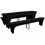 3 housses pour table et bancs de bi�re extensible noir 220 x 70 x 80cm dec022298