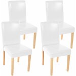 Décoshop26 - lot de 4 chaises de salle à manger cuisine en cuir blanc pieds en bois clair design moderne ... Décoshop26 - lot de 4 chaises de salle à manger cuisine en cuir blanc pieds en bois clair design moderne ...