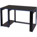 D�coshop26 - bureau table de bureau pour ordinateur 120x60x76cm en mdf noir et bleu 040001451
