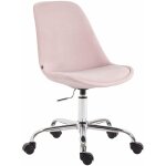 D�coshop26 - chaise de bureau sur roulettes en tissu velours rose bur10353