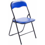 Dcoshop26 - chaise de cuisine pliable bleu pied en mtal noir med10010