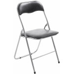 Dcoshop26 - chaise de cuisine pliable noir pied en mtal chrom med10006