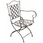 Dcoshop26 - chaise de jardin en fer forg bronze vieilli avec accoudoir mdj10071